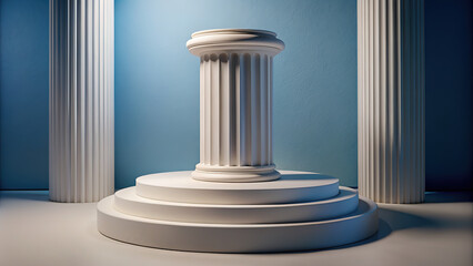 background-podium-column-3d-roman-luxury-greek - obrazy, fototapety, plakaty