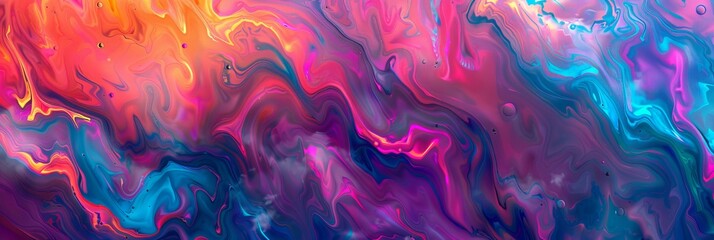 Fototapeta premium Flowing Neon Paint Pattern, Liquid Acrylic Flowing Texture Background, Fluid Colors Texture