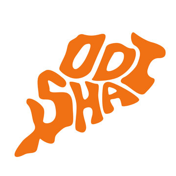 Odisha map typography