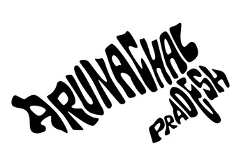 Arunachal Pradesh map typography.