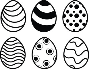 Easter eggs icon set vector elements collection
