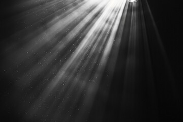An enchanting lens flare radiating against the depth of a black background - obrazy, fototapety, plakaty