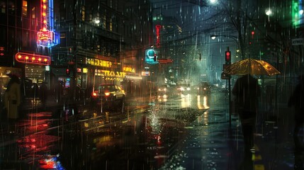 wet rainy night