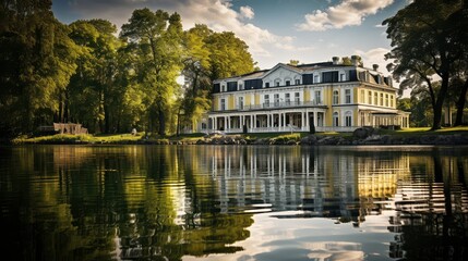 Fototapeta premium opulent hotel mansion building