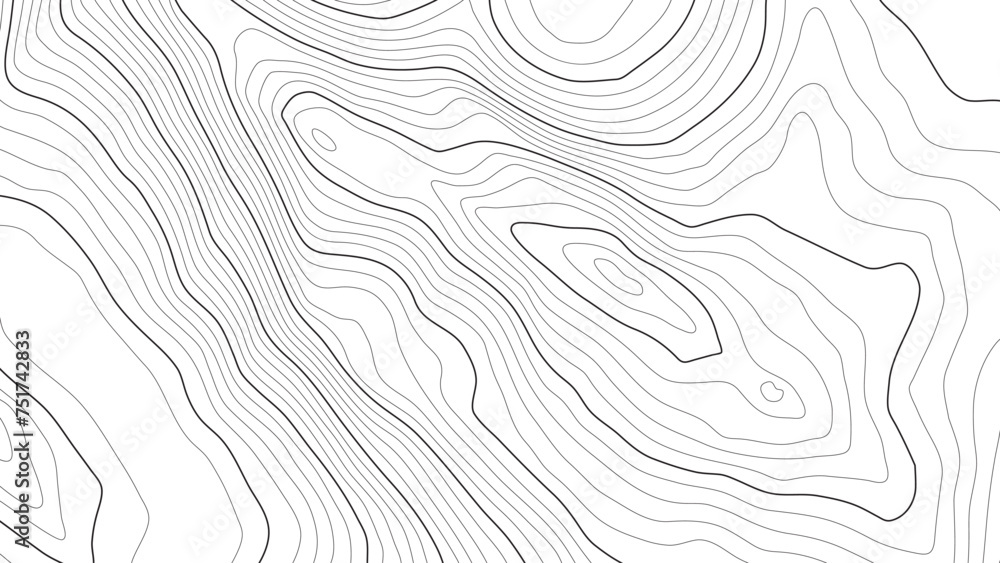 Poster the stylized height of the topographic contour in lines and contours. сoncept of a conditional geogr
