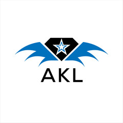 Fototapeta premium AKL letter logo. technology icon blue image on white background. AKL Monogram logo design for entrepreneur and business. AKL best icon. 