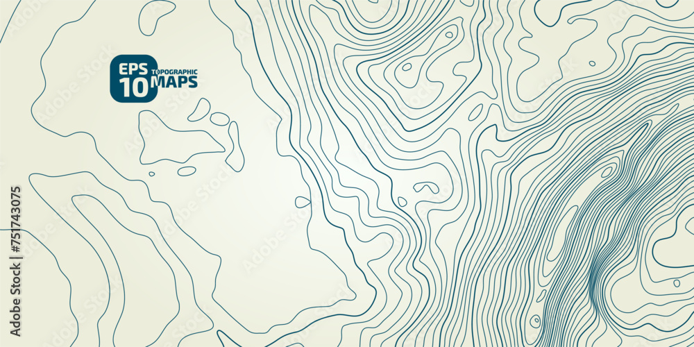 Poster the stylized height of the topographic contour in lines and contours. сoncept of a conditional geogr