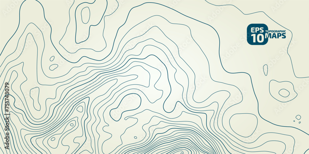 Poster the stylized height of the topographic contour in lines and contours. сoncept of a conditional geogr