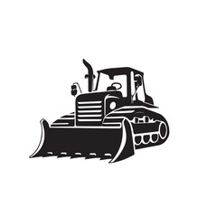 Obraz premium Bulldozer in cartoon, doodle style . Image for t-shirt, web, mobile apps and ui. Isolated 2d vector illustration in logo, icon, sketch style, Eps 10, black and white. AI Generative
