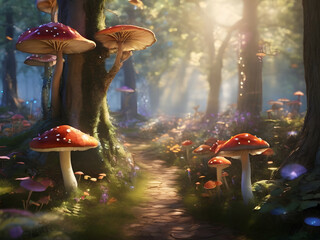 mushroom, wald, natur, pilz, herbst, gras, mushroom, pilz, green, giftpilz, fantasie, abbildung, blatt, pflanze, rot, moos, magie, fairy, makro, weiß, kappe, fall, wulstlinge, jahreszeit