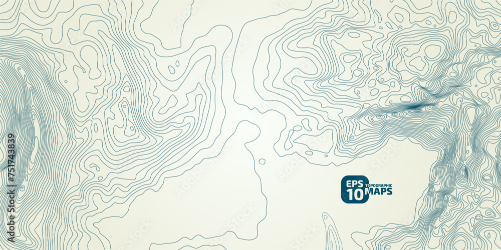 Fototapete the stylized height of the topographic contour in lines and contours. the concept of a conditional g