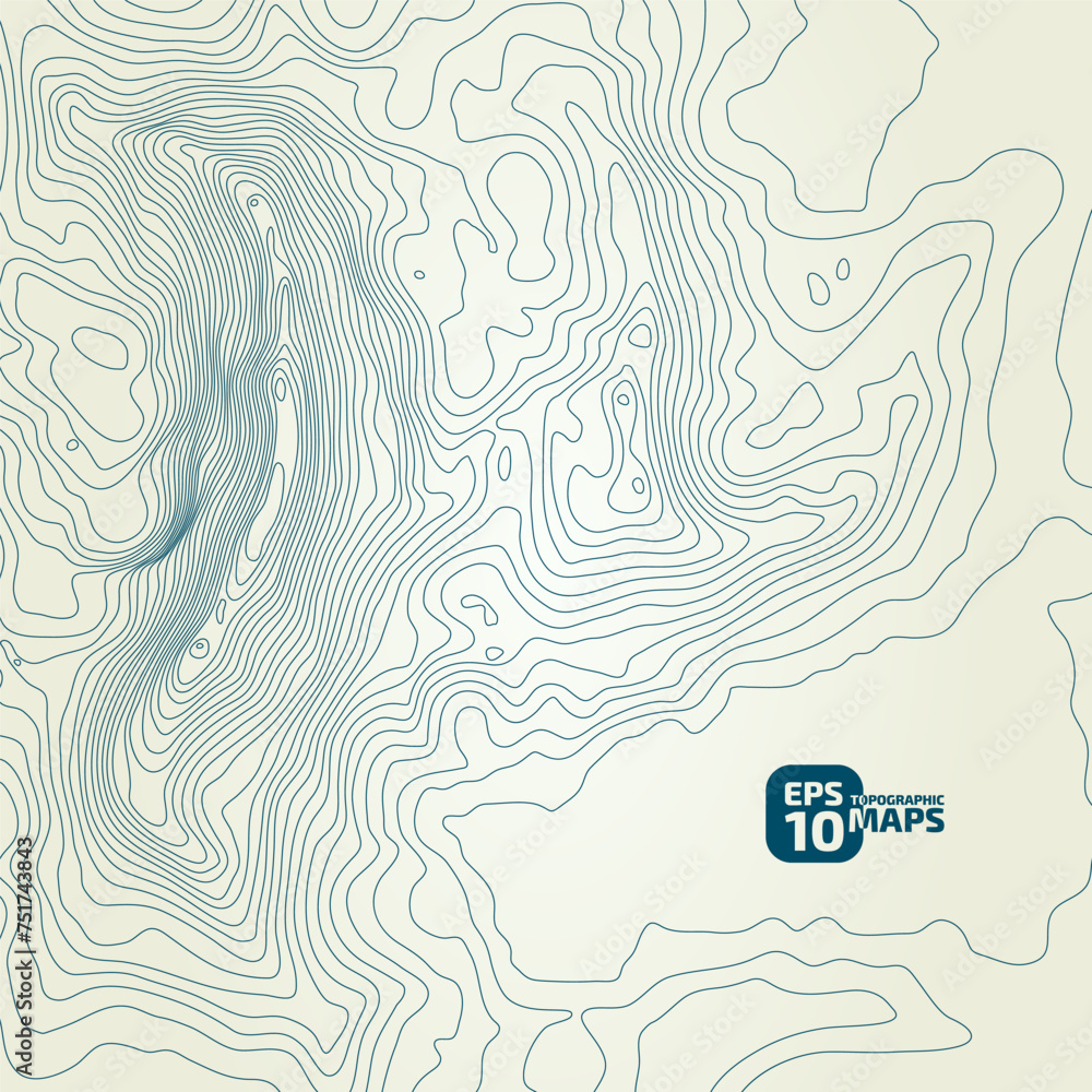 Poster stylized height of the topographic contour in lines and contours. сoncept of a conditional geography