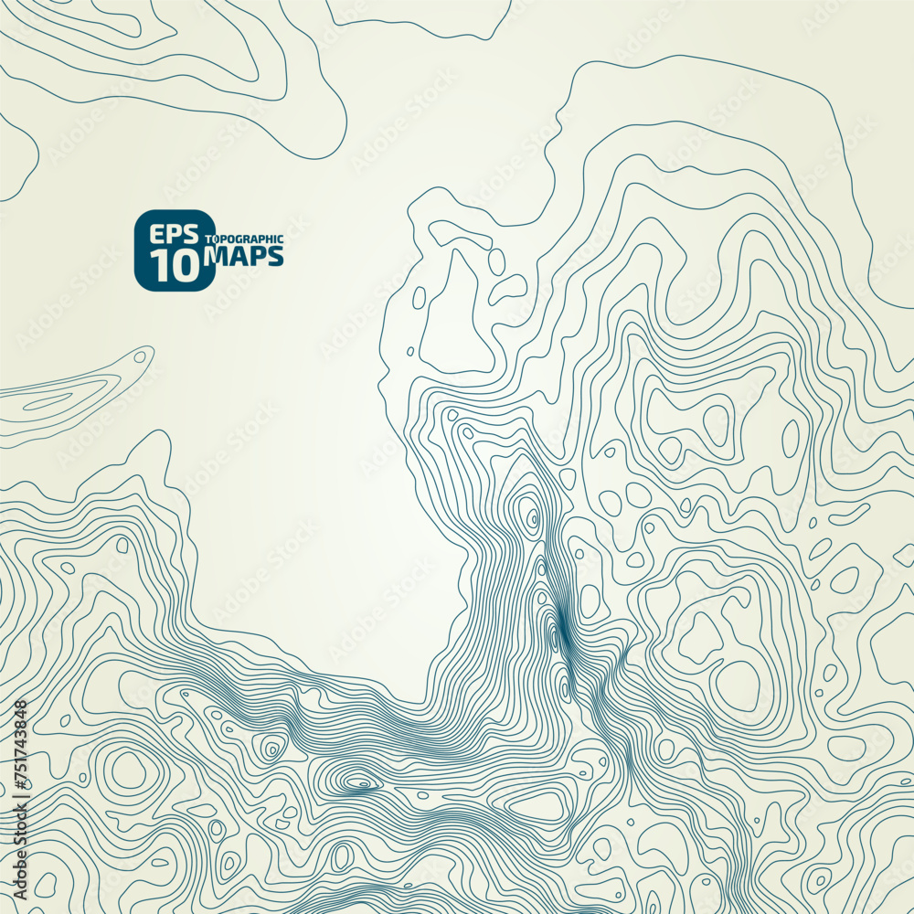 Aufkleber stylized height of the topographic contour in lines and contours. сoncept of a conditional geography