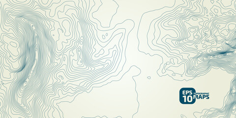 The stylized height of the topographic contour in lines and contours. The concept of a conditional geography scheme and the terrain path. Vector illustration.