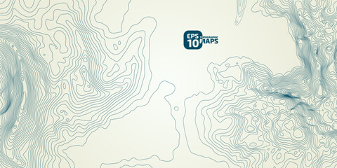 The stylized height of the topographic contour in lines and contours. The concept of a conditional geography scheme and the terrain path. Vector illustration.