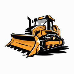 Bulldozer in cartoon, doodle style. Image for t-shirt, web, mobile apps and ui. Isolated 2d vector illustration in logo, icon, sketch style, Eps 10. AI Generative