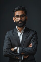 Hindu businessman in a formal suit Generative AI