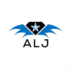 Fototapeta premium ALJ letter logo. technology icon blue image on white background. ALJ Monogram logo design for entrepreneur and business. ALJ best icon. 