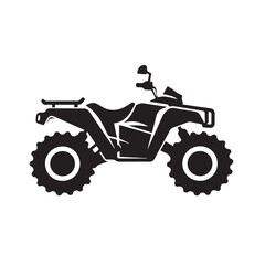 Obraz premium Quad bike in cartoon, doodle style . Image for t-shirt, web, mobile apps and ui. Isolated 2d vector illustration in logo, icon, sketch style, Eps 10, black and white. AI Generative