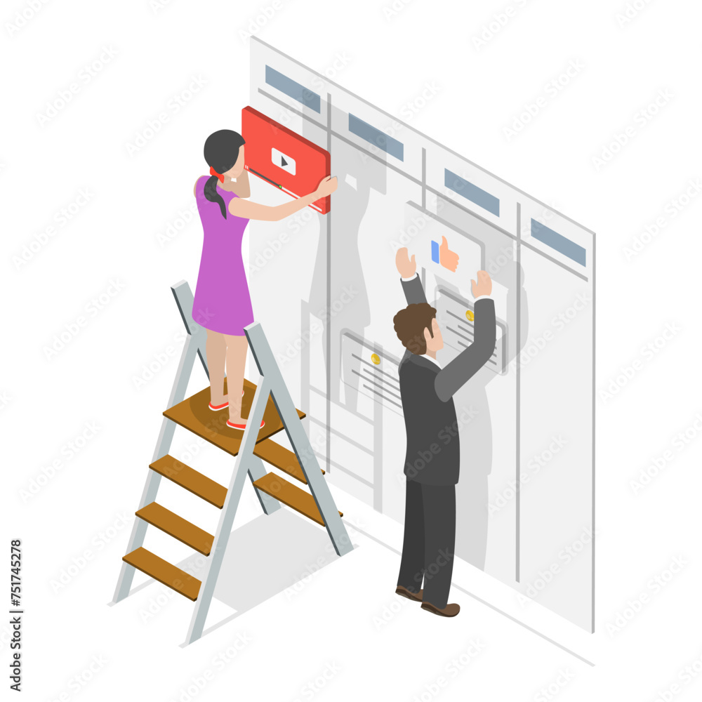 Poster 3d isometric flat vector illustration of software development, agile management, kanban and devops. 