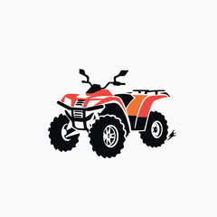 Quad bike in cartoon, doodle style. Image for t-shirt, web, mobile apps and ui. Isolated 2d vector illustration in logo, icon, sketch style, Eps 10. AI Generative