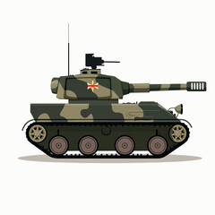 Fototapeta na wymiar Tank in cartoon, doodle style. Image for t-shirt, web, mobile apps and ui. Isolated 2d vector illustration in logo, icon, sketch style, Eps 10. AI Generative