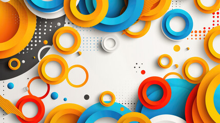 Colorful circles on white. Background for presentation.