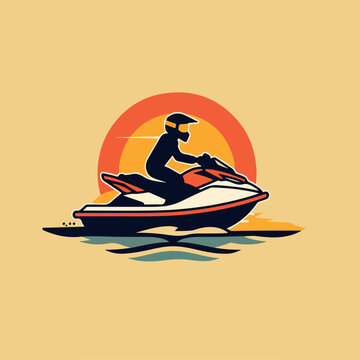 recommend clip art: Jet ski in cartoon, doodle style. Image for t-shirt, web, mobile apps and ui. Isolated 2d vector illustration in logo, icon, sketch style, Eps 10. AI Generative