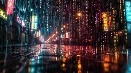 data binary code rain