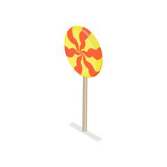 3D Isometric Flat Vector Set of Candies, Caramel Sweet Lollipops. Item 1