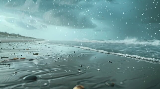 clouds rainy beach