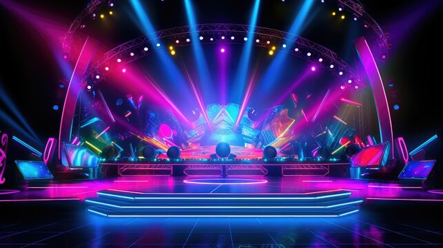colorful stage neon background