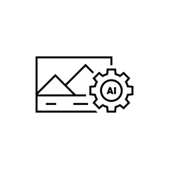 Photo generated by AI icon. Vector symbol generated ai.