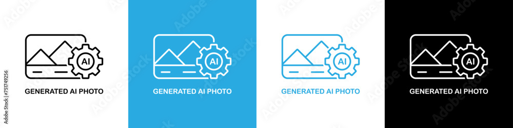 Aufkleber photo generated by ai icon. vector symbol generated ai. machine learning design. smart network digit