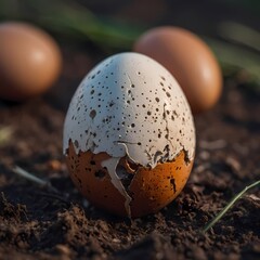 "Life in the Embrace of an Egg: Brief and Detailed Macro Photo" Generative AI