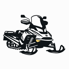 Snowmobile in cartoon, doodle style. Image for t-shirt, web, mobile apps and ui. Isolated 2d vector illustration in logo, icon, sketch style, Eps 10. AI Generative