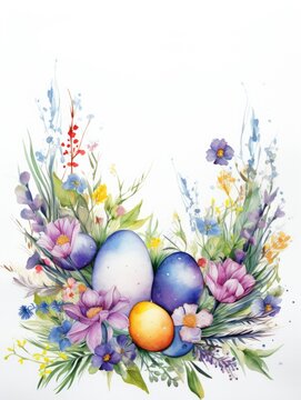 Flowers and Eggs in a Painting