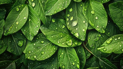 nature rain on leaves
