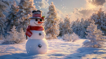Obraz premium holiday snowman background