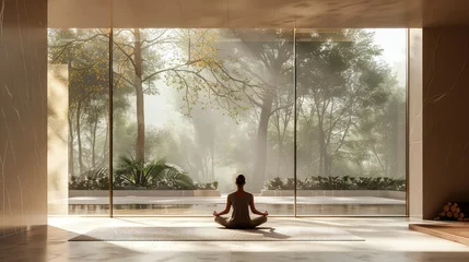 Fotobehang mindfulness yin yoga © vectorwin