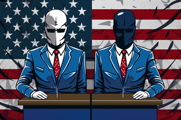 Faceless Candidates: The Impersonal Nature of Modern Politics - obrazy, fototapety, plakaty