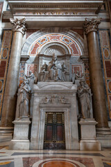 The tomb of Pope Alexander VII In St. Peter's Cathedral in the Vatican. - 751753667