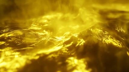 Abstract Golden Liquid Surface Texture, Shimmering Waves and Ripples, Luxury Background Concept, 3d Render