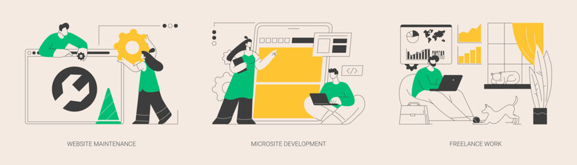 Obrazy na Plexi  Frontend development abstract concept vector illustrations.