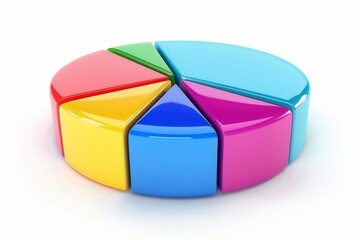Obraz premium Pie charts icons. Set of 3D circular graphs on white background