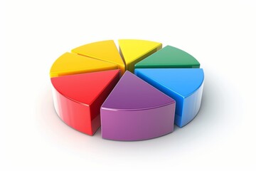 Obraz premium Pie charts icons. Set of 3D circular graphs on white background