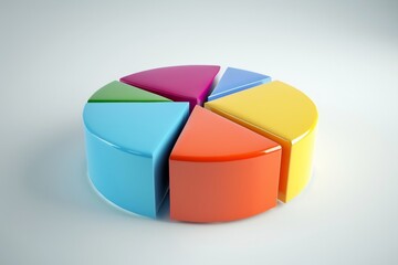 Obraz premium Pie charts icons. Set of 3D circular graphs on white background