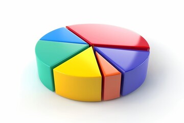 Fototapeta premium Pie charts icons. Set of 3D circular graphs on white background