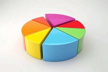 Obraz premium Pie charts icons. Set of 3D circular graphs on white background