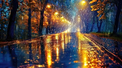 cozy rain at night